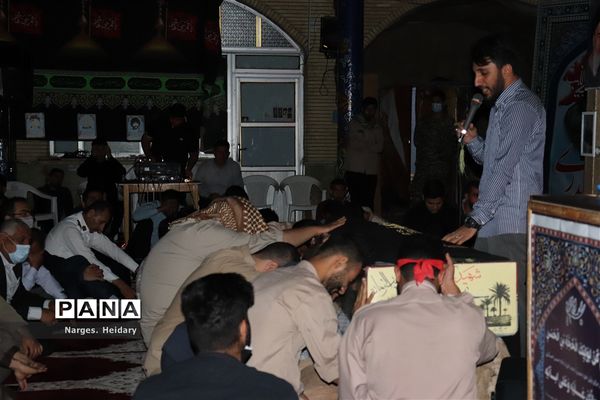 مراسم وداع با پیکر شهید گمنام‌ تازه تفحص شده در امیدیه