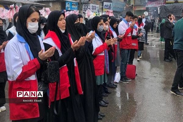 حضور جوانان هلال احمر ساری در مراسم تشییع پیکر شهید گمنام