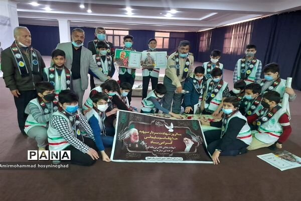 غبار روبی مزار شهدا توسط پیشتازان دبیرستان پسرانه شاهد خیبر