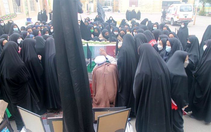 آیین استقبال از شهید گمنام دفاع مقدس در مدرسه شهیده قضایی قم