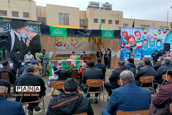 مراسم تشییع و خاکسپاری شهید گمنام در اردوگاه فاطمه الزهرا (س) زاهدان ۱