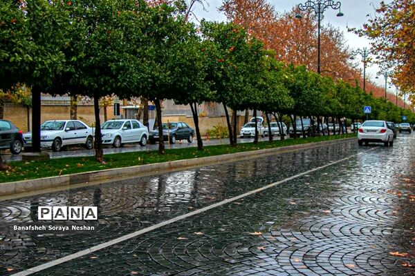 شیراز در یک روز بارانی