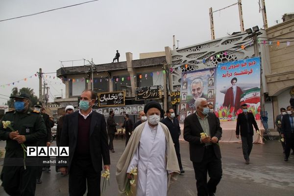 گلباران تمثال امام خمینی (ره) و شهدای انقلاب اسلامی شهرستان بهبهان