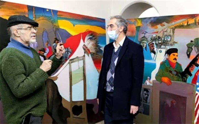 بازدید معاون امورهنری از کارگاه نقاشی حبیب‌الله صادقی