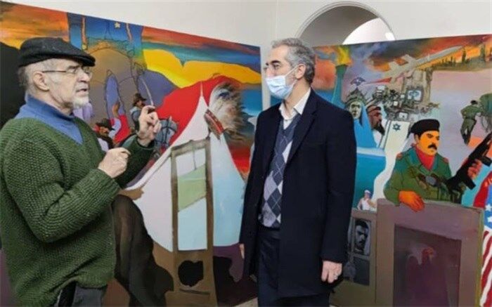 بازدید معاون امورهنری از کارگاه نقاشی حبیب‌الله صادقی
