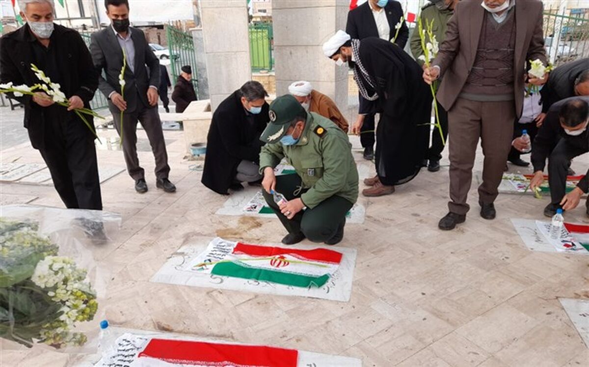 مراسم غبارروبی قبور مطهر شهدا در شهرستان جعفرآباد