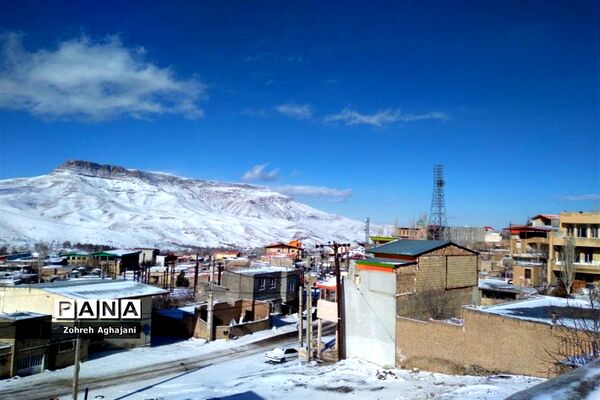 طبیعت برفی و هوای پاک در روستای بیدهند قم