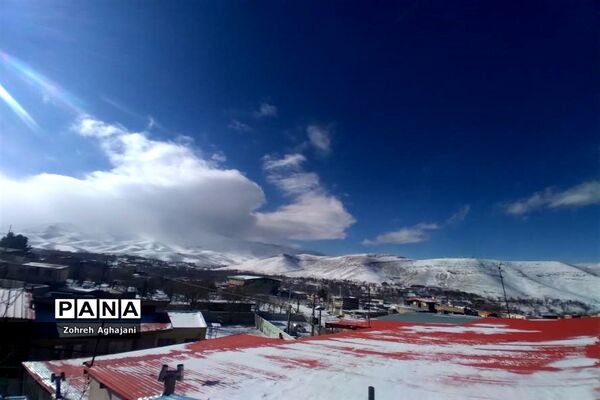 طبیعت برفی و هوای پاک در روستای بیدهند قم