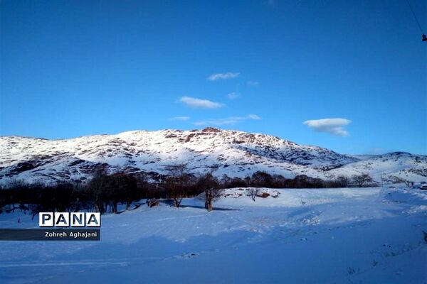 طبیعت برفی و هوای پاک در روستای بیدهند قم