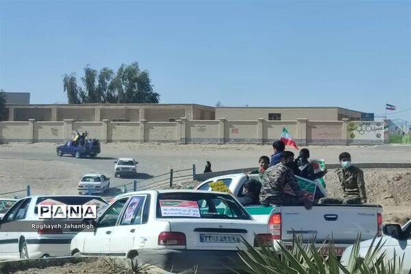 راهپیمایی خودرویی ۲۲ بهمن در زهک