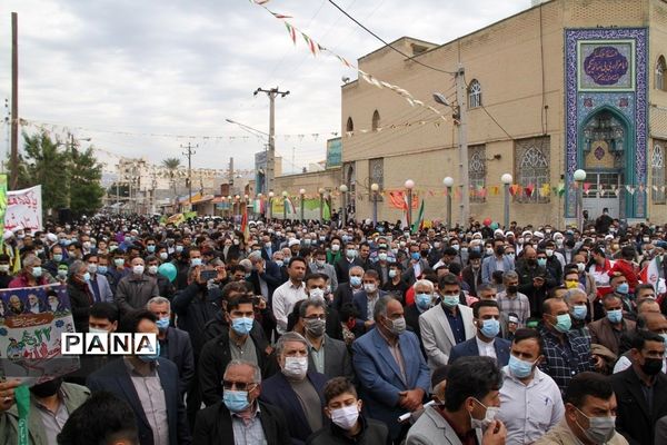 حضور پرشور دانش‌آموزان و فرهنگیان بهبهانی در راهپیمایی یوم الله 22 بهمن ماه