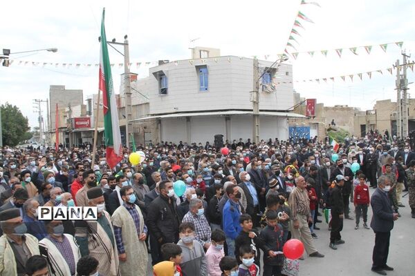 حضور پرشور دانش‌آموزان و فرهنگیان بهبهانی در راهپیمایی یوم الله 22 بهمن ماه