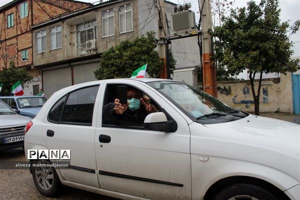 راهپیمایی خودرویی و موتوری ۲۲ بهمن در شهرستان گلوگاه