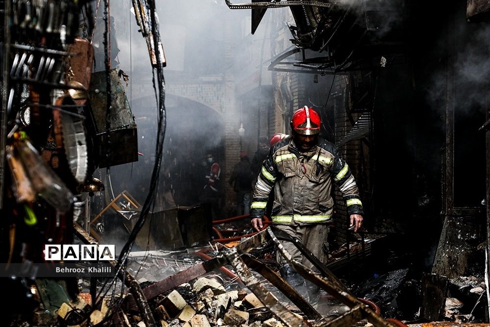 آتش‌سوزی در بازار تهران