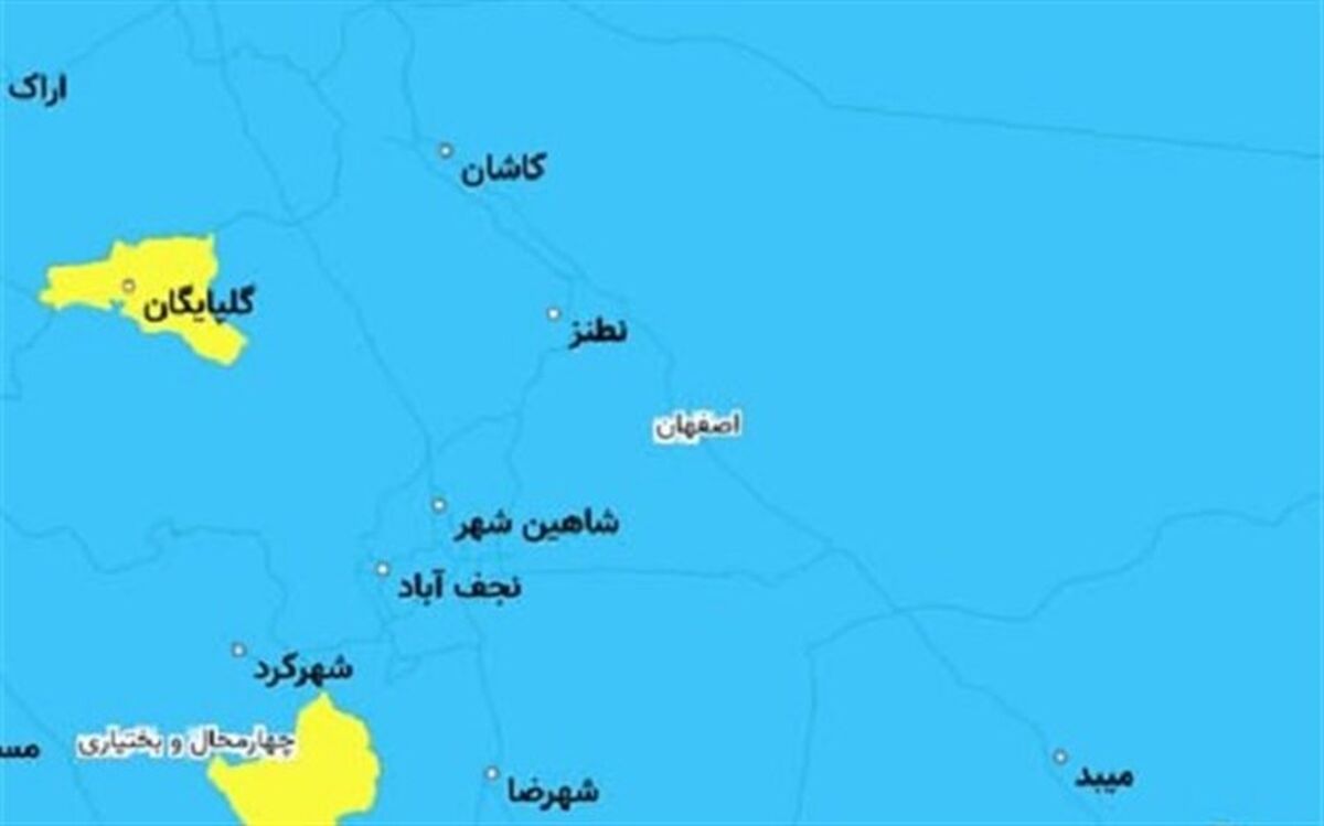 شیوع کرونا در ۱۹ شهر اصفهان آبی است