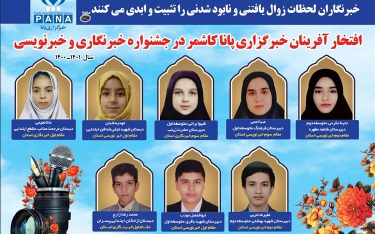 خبرنگاران پانا کاشمر در جشنواره کانون‌های فرهنگی تربیتی افتخار آفریدند
