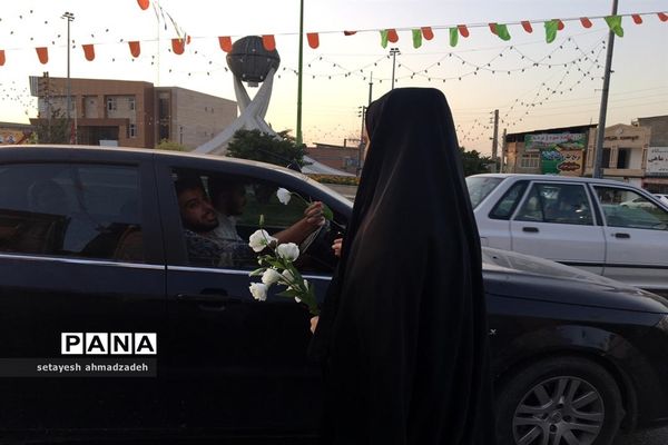 موکب مجلس دانش‌آموزی دختران شهرستان گلوگاه در شب عید غدیر