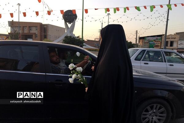موکب مجلس دانش‌آموزی دختران شهرستان گلوگاه در شب عید غدیر