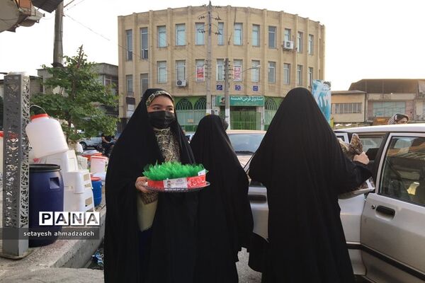 موکب مجلس دانش‌آموزی دختران شهرستان گلوگاه در شب عید غدیر