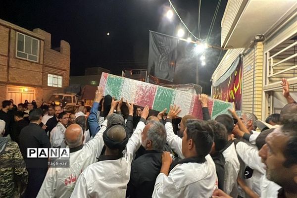 تشییع پیکر شهید تازه تفحص شده دوران هشت سال دفاع مقدس در شهرستان ورزنه