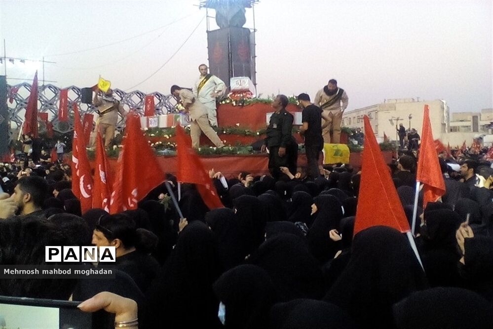 مراسم با شکوه وداع با پیکر مطهر پنج شهید مدافع حرم تازه تفحص شده در تهران