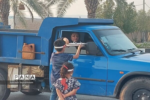 ایستگاه صلواتی حضرت قاسم ابن الحسن به همت دانش‌آموزان شهر اشکنان