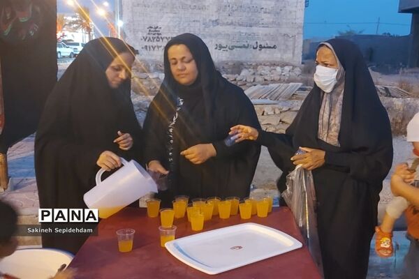 ایستگاه صلواتی حضرت قاسم ابن الحسن به همت دانش‌آموزان شهر اشکنان