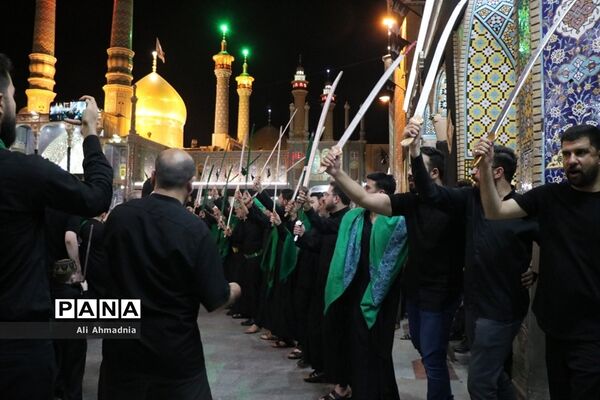 آیین عزاداری «مشق شمشیر» نجفی‌های مقیم قم