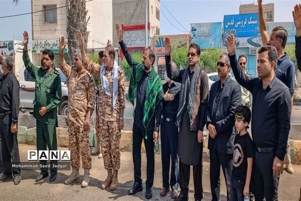 مراسم عاشورا در میدان شهدا و مسجد جامع امام حسین (ع) چابهار