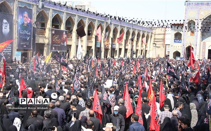 گزارش دانش‌آموزخبرنگار پانا از مراسم وداع با سردارِ بی‌سر مدافع حرم/ فیلم