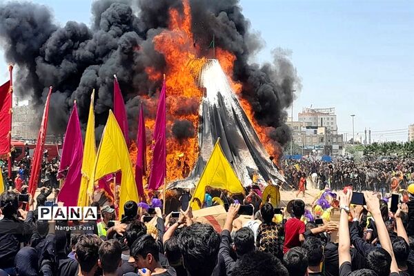 آئین تعزیه‌خوانی و آتش‌زدن خیمه‌ها در قم