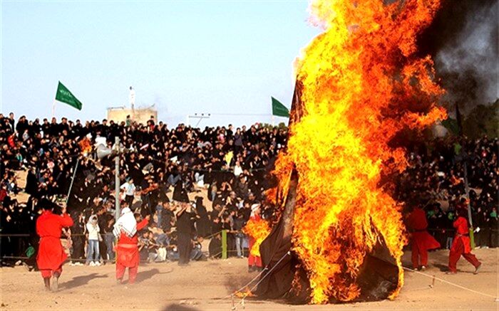 آیین خیمه‌برداری نوش‌آباد، هنگامه اشک و شمشیر و شهادت