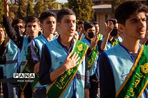 صبحگاه دومین روز اردوی قطبی اعضای سازمان دانش‌آموزی