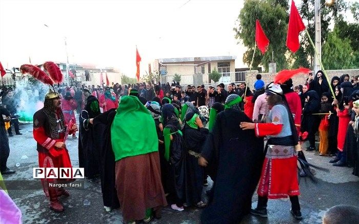 حرکت نمادین کاروان اسرای کربلا در روستای باقرآباد قم
