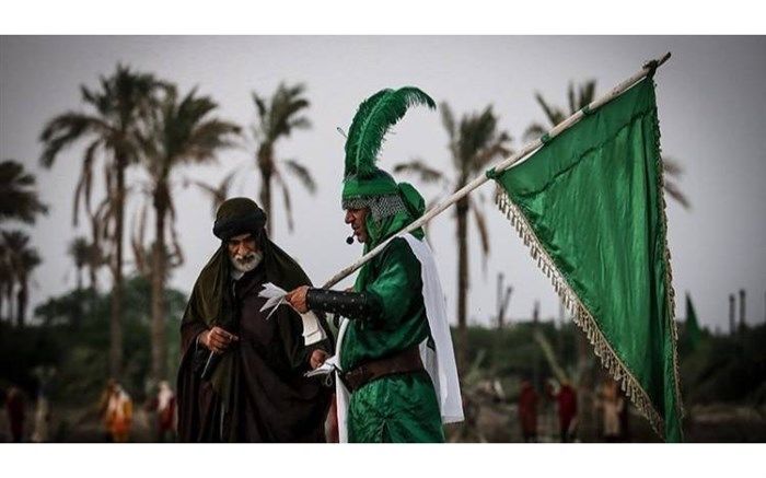 اجرای تعزیه گروه نمایشی استان اردبیل در مسیر پیاده‌روی اربعین