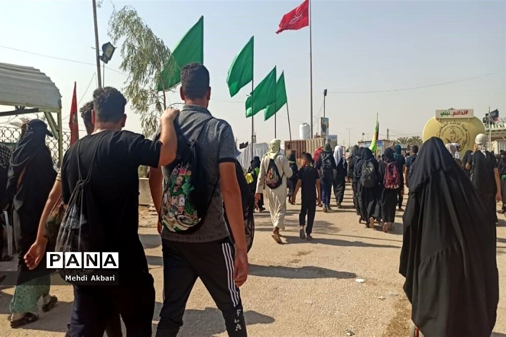 عاشقان حسینی در مسیر شهرنجف به کربلا