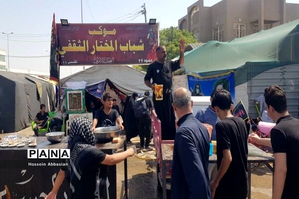 برپایی موکب‌های خدماتی کشورهای مختلف در مسیر نجف به کربلا