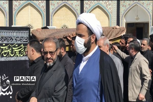 مراسم تشییع پیکر پاک بانوی مومنه مجاهد ملکی درحرم مطهر رضوی