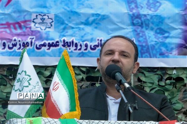 مراسم صبحگاه مشترک بسیج فرهنگیان اداره آموزش و پرورش منطقه 9 شهر تهران