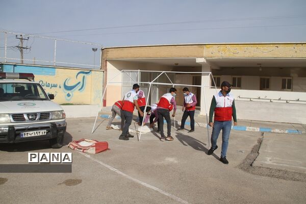 بیست‌وچهارمین مانور سراسری زلزله و ایمنی در دبیرستان شاهد امام جواد(ع) بهبهان