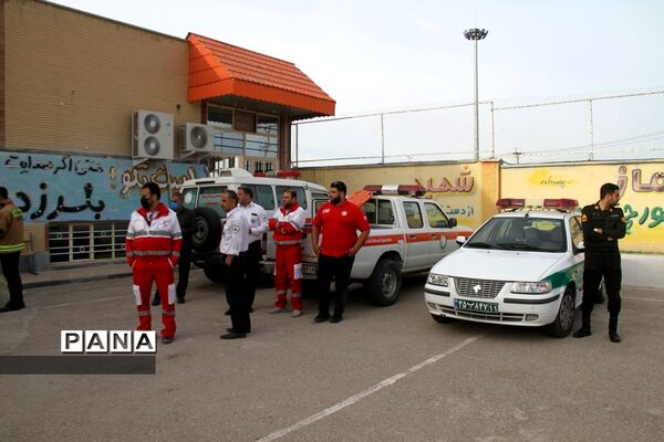 بیست‌وچهارمین مانور سراسری زلزله و ایمنی در دبیرستان شاهد امام جواد(ع) بهبهان