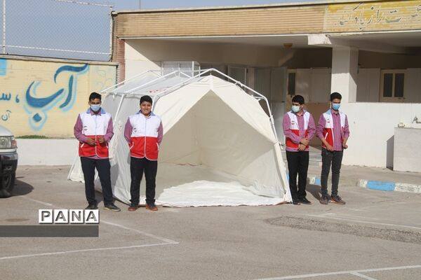 بیست‌وچهارمین مانور سراسری زلزله و ایمنی در دبیرستان شاهد امام جواد(ع) بهبهان