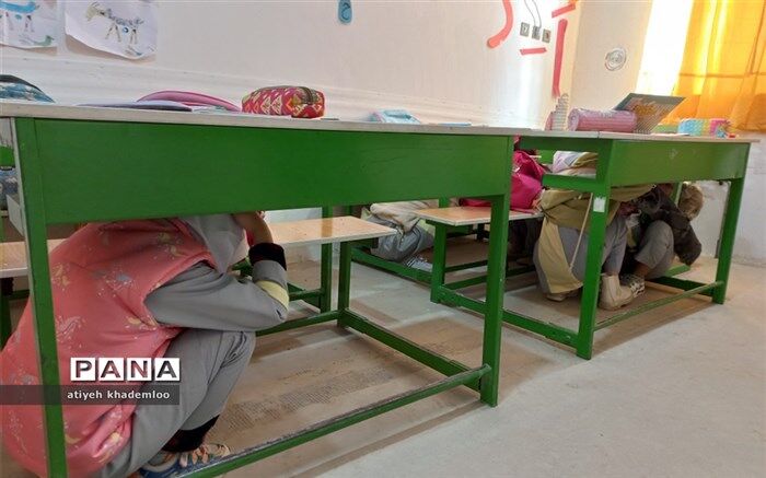 مانور زلزله در دبستان بهاران گلوگاه/فیلم