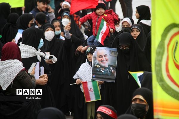 برگزاری اجتماع چند هزار نفری دانش‌آموزان و اقشار مختلف مردم شهرستان بهبهان