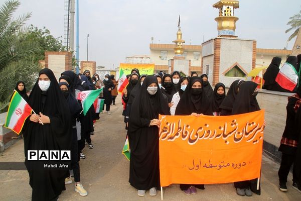برگزاری اجتماع چند هزار نفری دانش‌آموزان و اقشار مختلف مردم شهرستان بهبهان