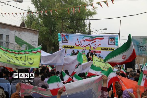 برگزاری اجتماع چند هزار نفری دانش‌آموزان و اقشار مختلف مردم شهرستان بهبهان