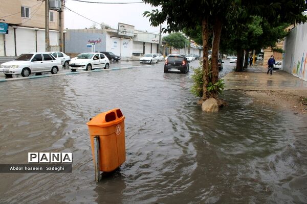 بارش باران و آبگرفتگی معابر در بوشهر