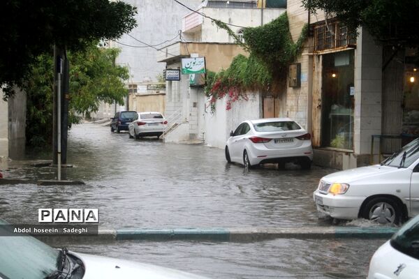 بارش باران و آبگرفتگی معابر در بوشهر