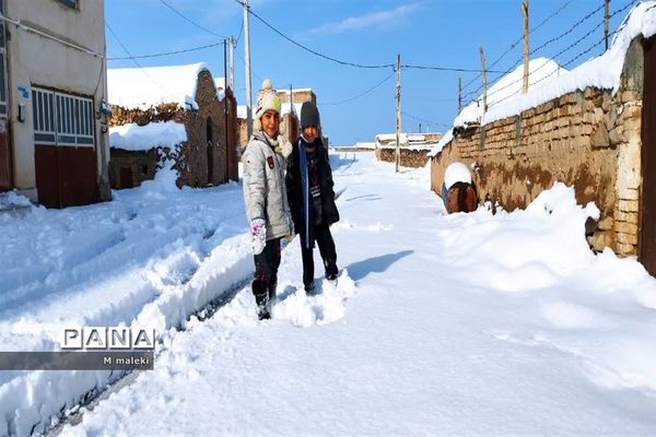 بارش اولین برف پاییزی در شهرستان میبد
