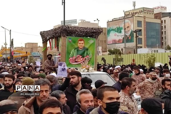 مراسم تشییع پیکر طلبه شهید حسن مختارزاده در قم